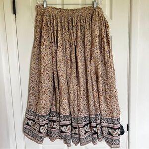 White Stag Brown and Black Maxi Skirt A-Line Casual